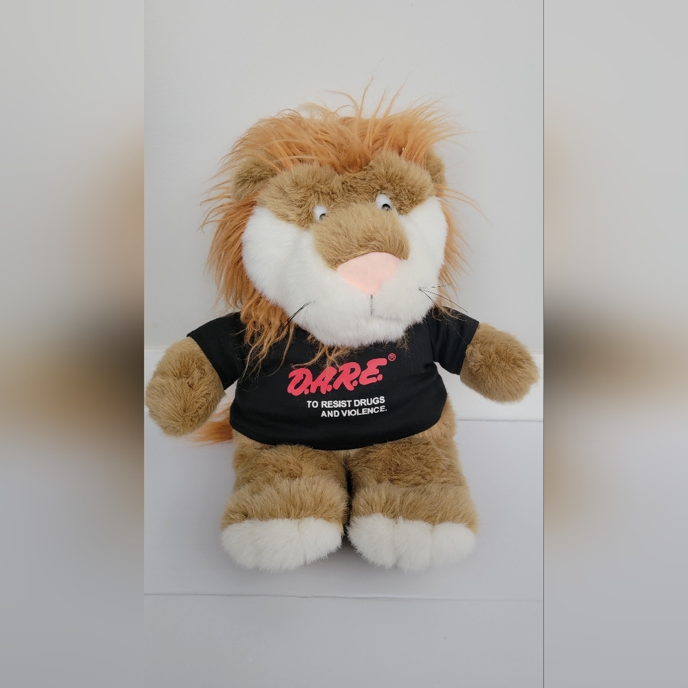 vintage D.A.R.E.  lion plush stuffed animal mascot. 20"